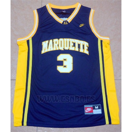 Camiseta NCAA Marquette Golden Eagles Dwyane Wade #3 Azul